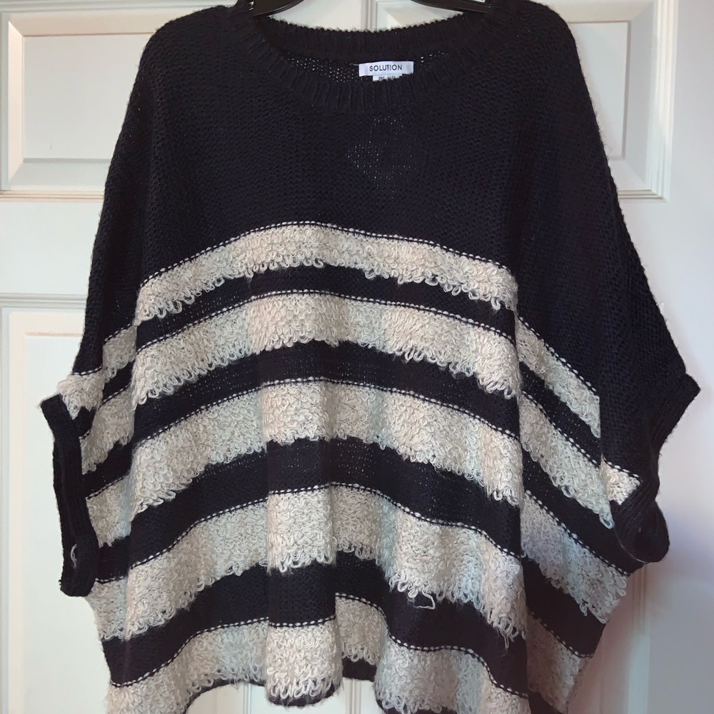 Poncho style lightweight sweater